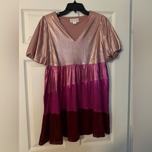 LoveRiche Shimmering Pink Dress